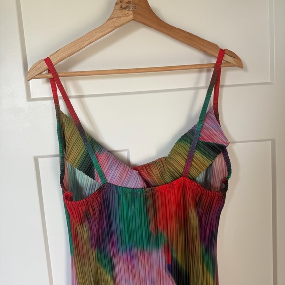 PrettyLittleThing Plus Size Multi-Color watercolor Maxi Dress Size 16 NWOT - Picture 6 of 9